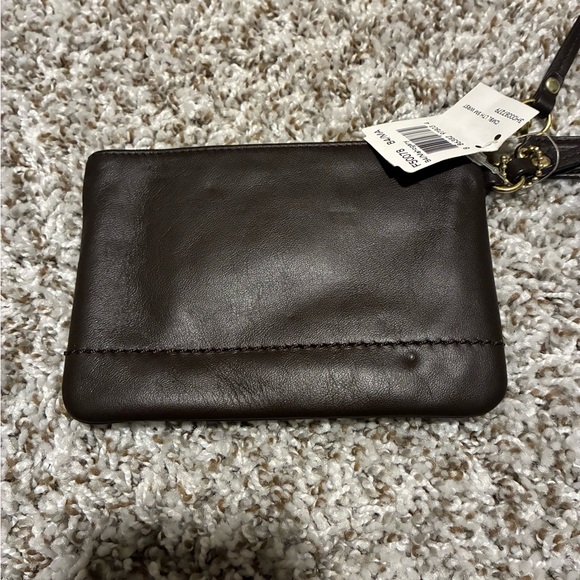 Coach Dark Brown Leather Wristlet - Picture 2 of 4